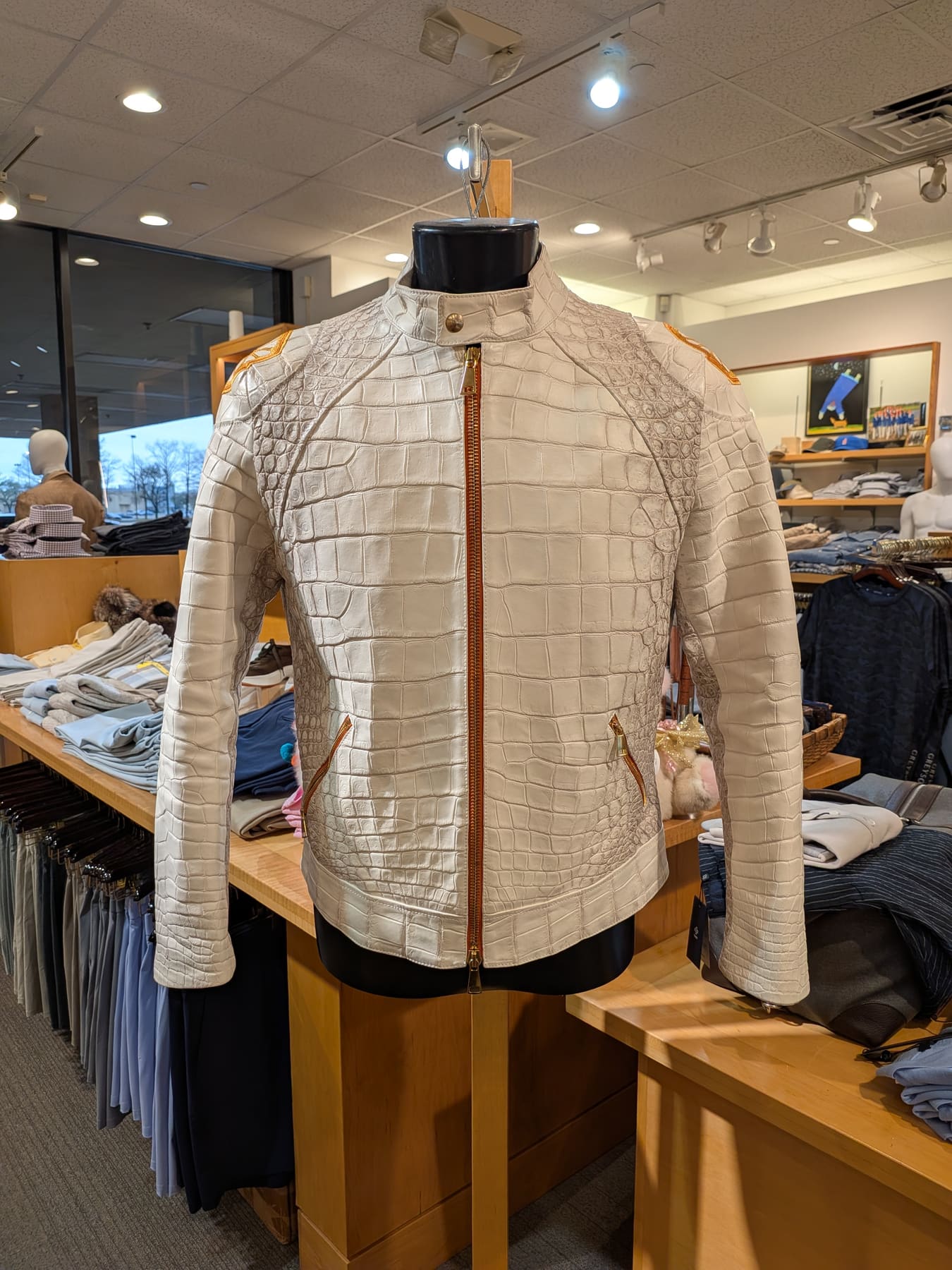 Bespoke Crocodile Jacket Detail - Italian Craftsmanship View 5
